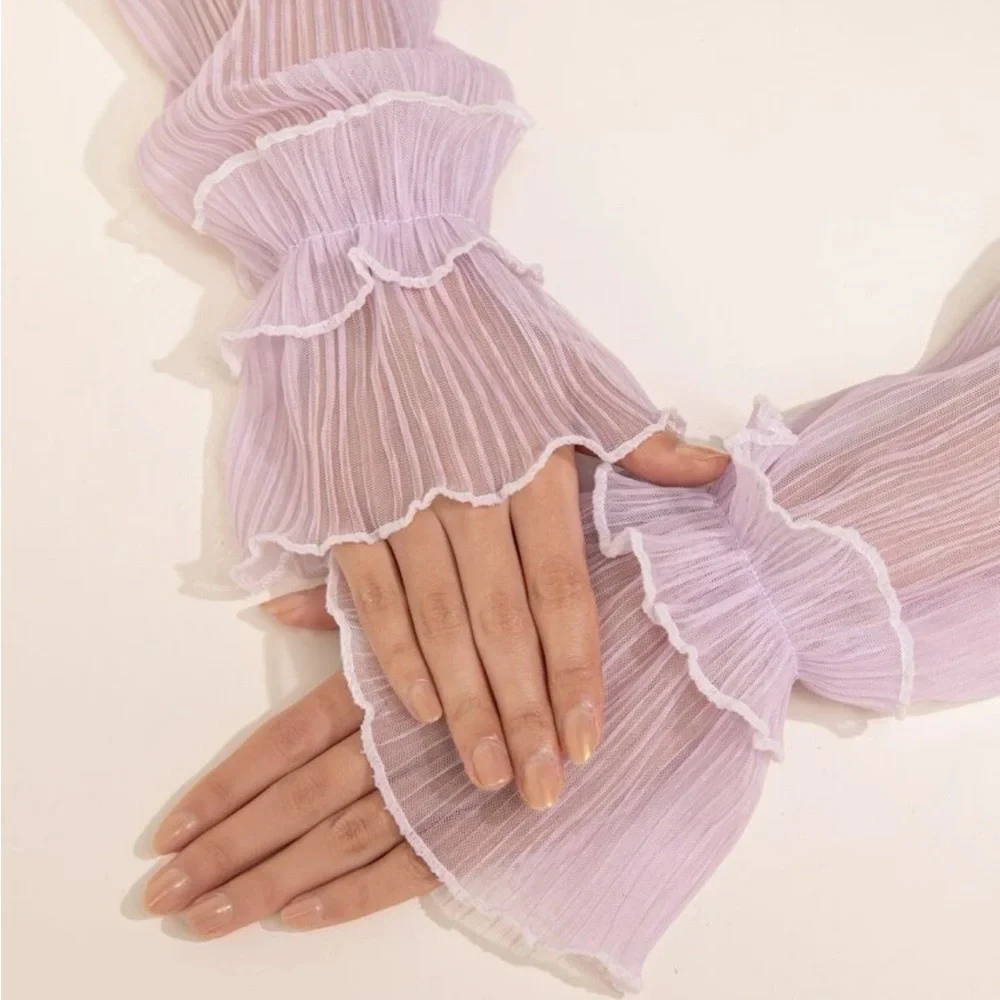 1pair Ruched Arm Sleeves